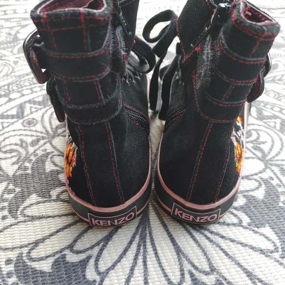 KENZO kids floral embroidered hi top sneakers 32 - Picture 8 of 12